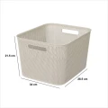 Kosz na półkę ażurowy 34x28,5x21,5, beżowy - 5five