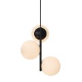 Czarna lampa sufitowa Lilly z trzema szklanymi kloszami NORDLUX