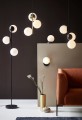 Skandynawskie lampy nowoczesne Czarna lampa sufitowa Lilly z trzema szklanymi kloszami NORDLUX
