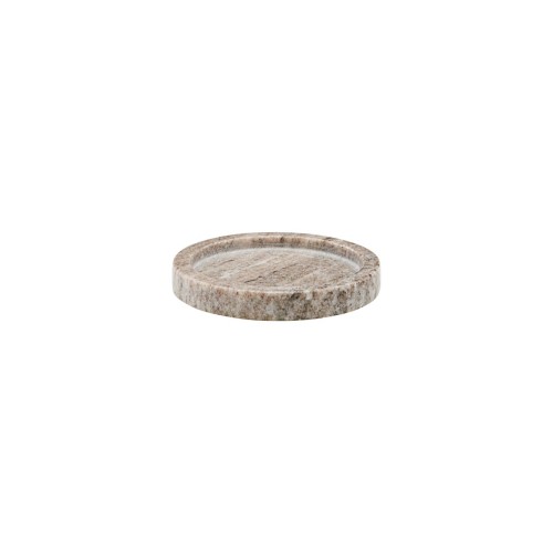 Taca z marmuru okrągła 12,5 cm, beżowa - Meraki