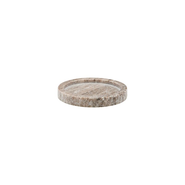 Taca z marmuru okrągła 12,5 cm, beżowa - Meraki