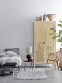 Designerska brązowa lampa lampka nocna z terakoty z lnianym kloszem BLOOMINGVILLE
