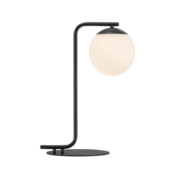 Lampa stołowa Grant czarna z białą szklaną kulą NORDLUX