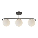 Lampa sufitowa Grant 3 szklane kule czarna NORDLUX