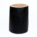 Czarny stolik z pnia Tribe z drewna teak - Bazar Bizar