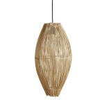Duża lampa sufitowa Fishtrap naturalna z bambusa - Muubs