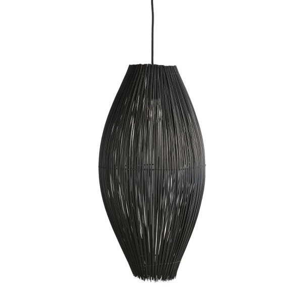 Duża lampa sufitowa Fishtrap czarna z bambusa - Muubs