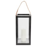 Czarny lampion z drewna tekowego - Muubs