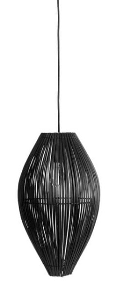 Lampa sufitowa Fishtrap M czarna z bambusa - Muubs