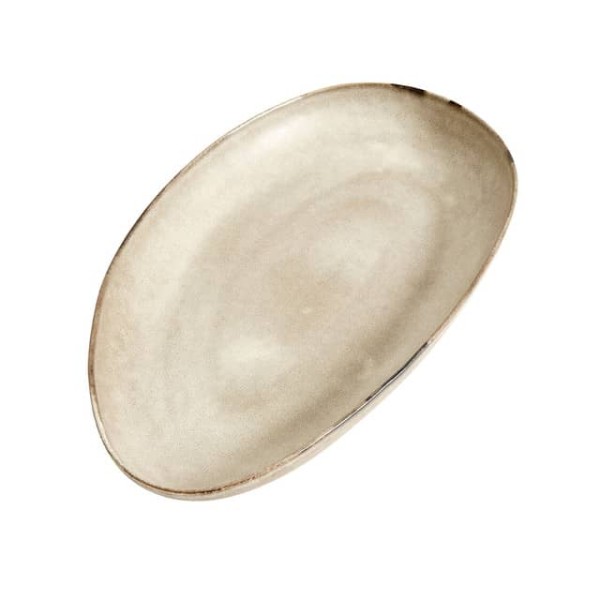 Duży owalny ceramiczny talerz do serwowania Mame Oyster - Muubs