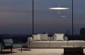 Duża płaska lampa sufitowa wisząca Dot 800 mosiądz Led ze ściemniaczem LUMINA