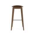 Designerski hoker stołek barowy z drewna dębowego NY11 65 Light Smoked NORR11