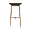 Hoker tapicerowany NY11 75, dąb Natura skóra Ultra Black - NORR11