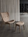 Designerski fotel tapicerowany ELEPHANT LOUNGE drewno dębowe Nature skóra Camel NORR11