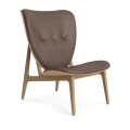 Fotel tapicerowany ELEPHANT LOUNGE drewno dębowe Nature skóra Dark Brown NORR11