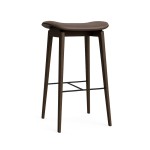 Stołek barowy NY11 65, dąb Dark Smoked skóra Dunes Dark Brown - NORR11