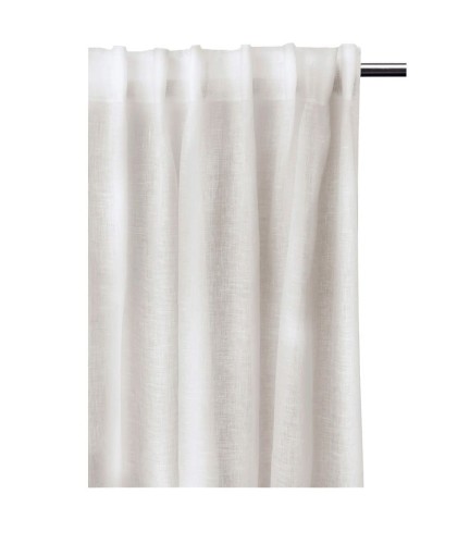 Zasłony lniane na taśmę 145x250 biały Dalsland White 1 szt HIMLA