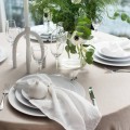 Lniane serwetki materiałowe na stół białe 45x45 Sunshine White, 4-pak - Himla
