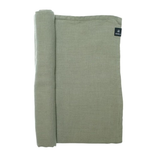 Lniany bieżnik na stół zielony 50x145 Sunshine Sage - Himla