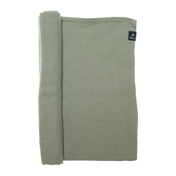 Lniany bieżnik na stół zielony 50x145 Sunshine Sage - Himla