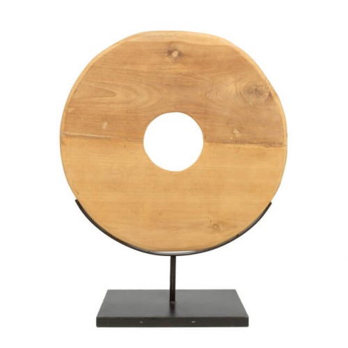 Drewniana dekoracja stojąca Teak Disc L z drewna tekowego - Bazar Biza