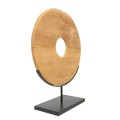 Naturalna dekoracja stojąca Teak Disc L z drewna tekowego BAZAR BIZAR