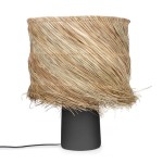 Czarna lampa stołowa Boho-Pandan z kloszem pandan - Bazar Bizar