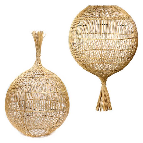 Duży rattanowy abażur do lampy sufitowej i podłogowej Wonton - Bazar Bizar