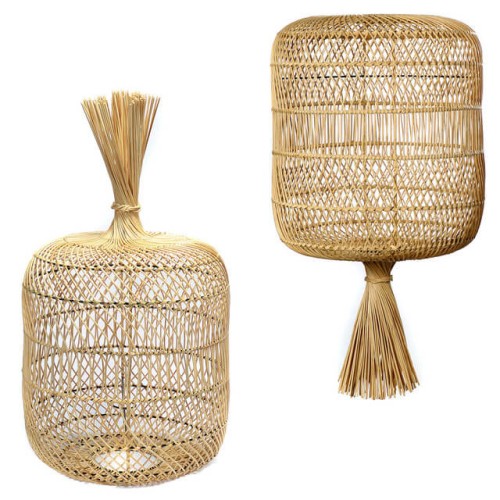 Duży naturalny rattanowy abażur do lampy sufitowej i podłogowej Dumpling XL BAZAR BIZAR