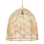 Ażurowy abażur rattanowy do lamp sufitowych Bala L, naturalny - Bazar Bizar