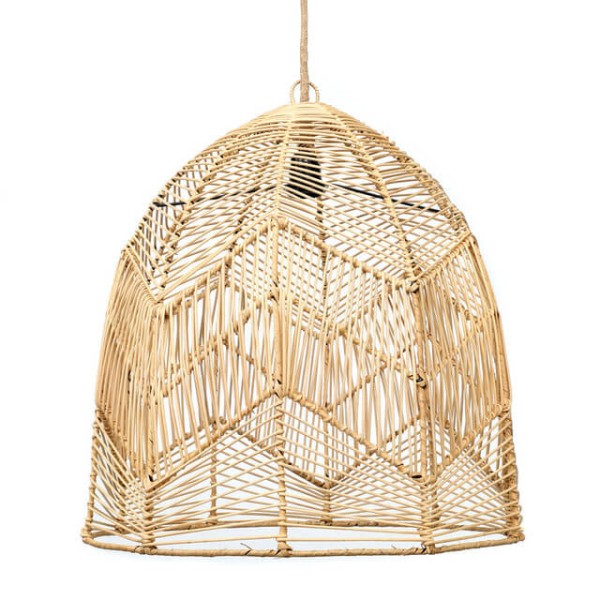 Ażurowy abażur rattanowy do lamp sufitowych Bala L, naturalny - Bazar Bizar