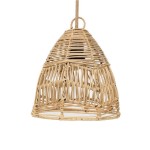 Ażurowy abażur rattanowy do lamp sufitowych Bala S, naturalny - Bazar Bizar
