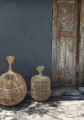 Duży naturalny rattanowy abażur Dumpling L do lampy podłogowej w stylu skandynawskim BAZAR BIZAR
