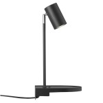 Czarny kinkiet lampa z półką z portem USB do ładowania NORDLUX