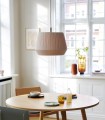 Lampa sufitowa nad stół do jadalni do kuchni Dicte 40 z beżowym plisowanym kloszem NORDLUX