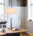 Lampa sufitowa wisząca nad stół do jadalni do kuchni do salonu Dicte 53 z białym plisowanym kloszem NORDLUX