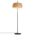 Lampa podłogowa w stylu skandynawskim Dicte z beżowym plisowanym kloszem NORDLUX