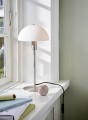 Lampa stołowa na komodę szczotkowana stal ze szklanym kloszem Ellen NORDLUX