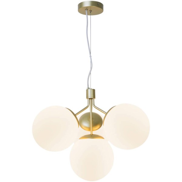 Lampa wisząca szklana Iwona z 4 kloszami opalowe białe szkło NORDLUX