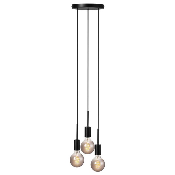Czarna lampa sufitowa zwis potrójny Paco 3 NORDLUX