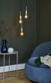Złota mosiężna lampa sufitowa zwis potrójny Paco 3 NORDLUX