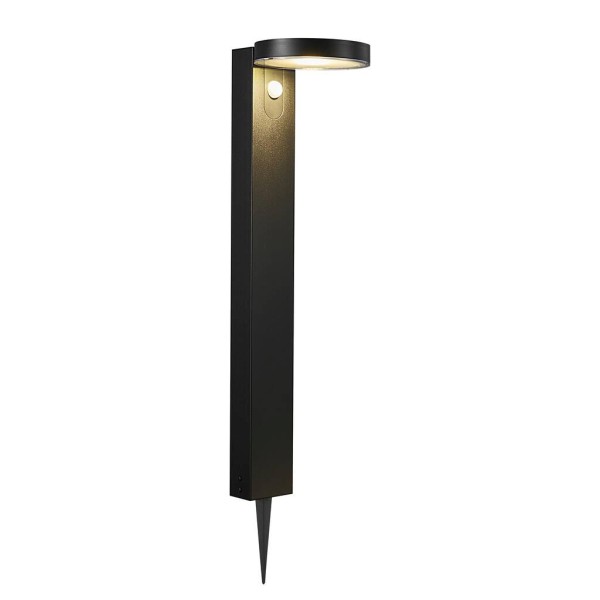 Lampa ogrodowa led solarna Rica Round z czujnikiem ruchu kolor czarny NORDLUX