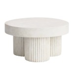 Okrągły stolik kawowy Gear Low, Chalk biały - NORR11