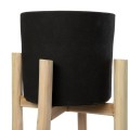 Kwietnik stojący Chalk Low czarna terakota teak BAZAR BIZAR