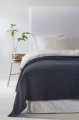 Niebieska narzuta na łóżko 160x260 Dani Indigo Oeko-Tex Gots HIMLA