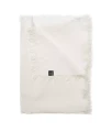 Biały pled 130x170 Merlin Off White len i wełna HIMLA