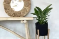 Palmaree 60 decorative mirror raffia - Bazar Bizar