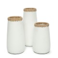Narrow white terracotta vase Sneaky S - Bazar Bizar