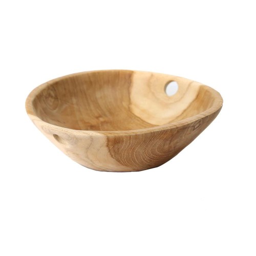 Teak wooden bowl with holes - Bazar Bizar