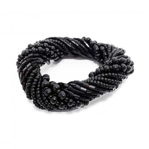 Black napkin ring set of 4 - Bazar Bizar